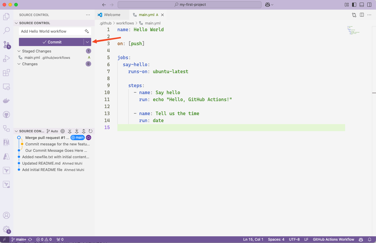 Commit workflow