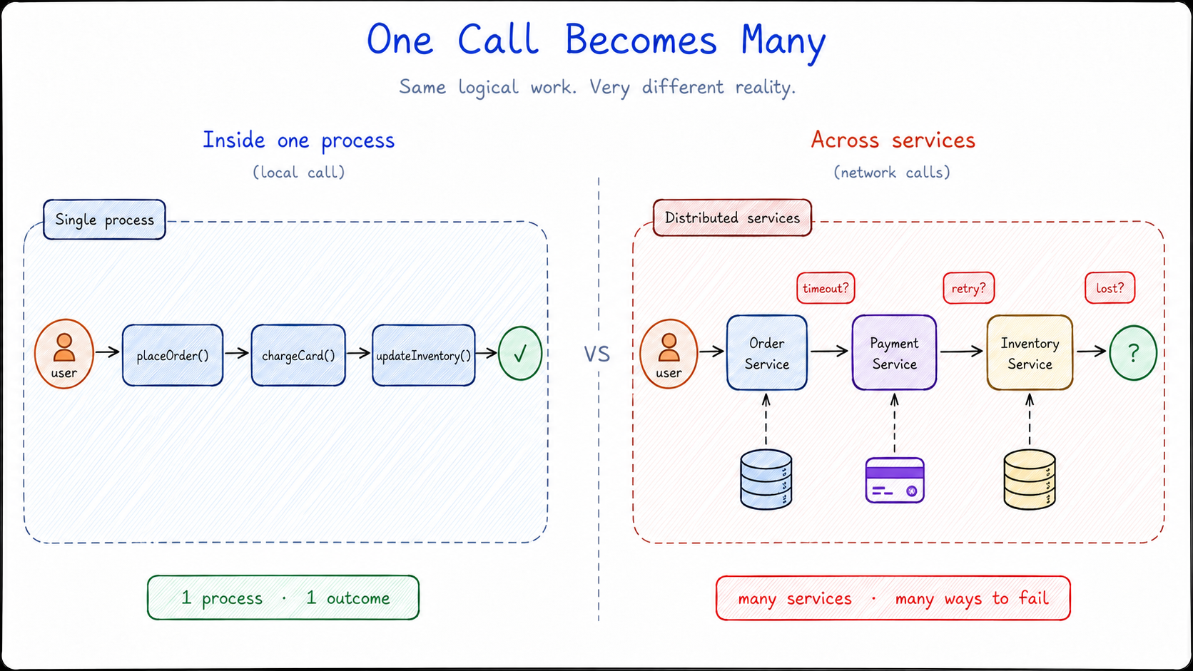 One operation becomes many calls