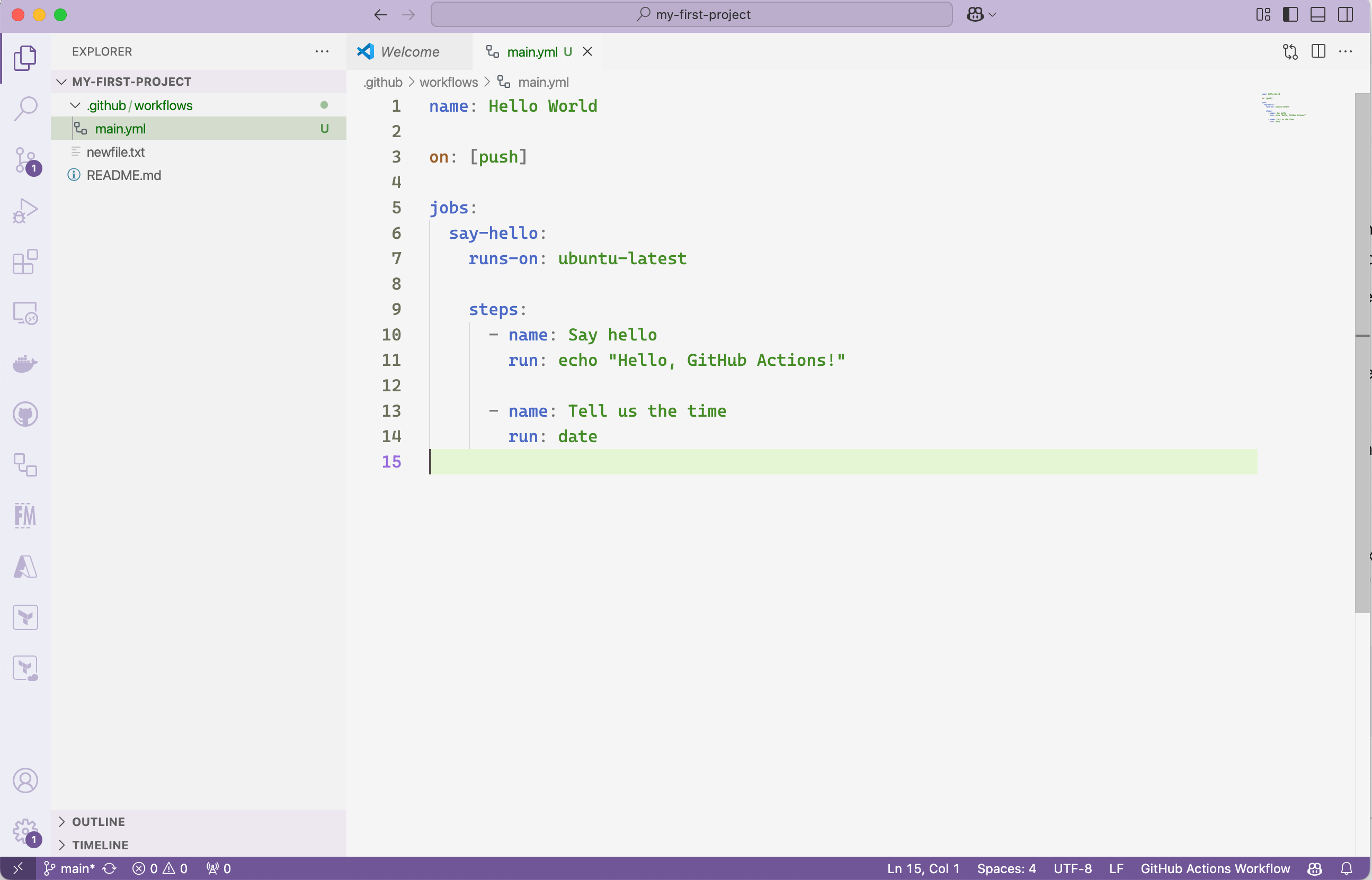 VS Code with workflow