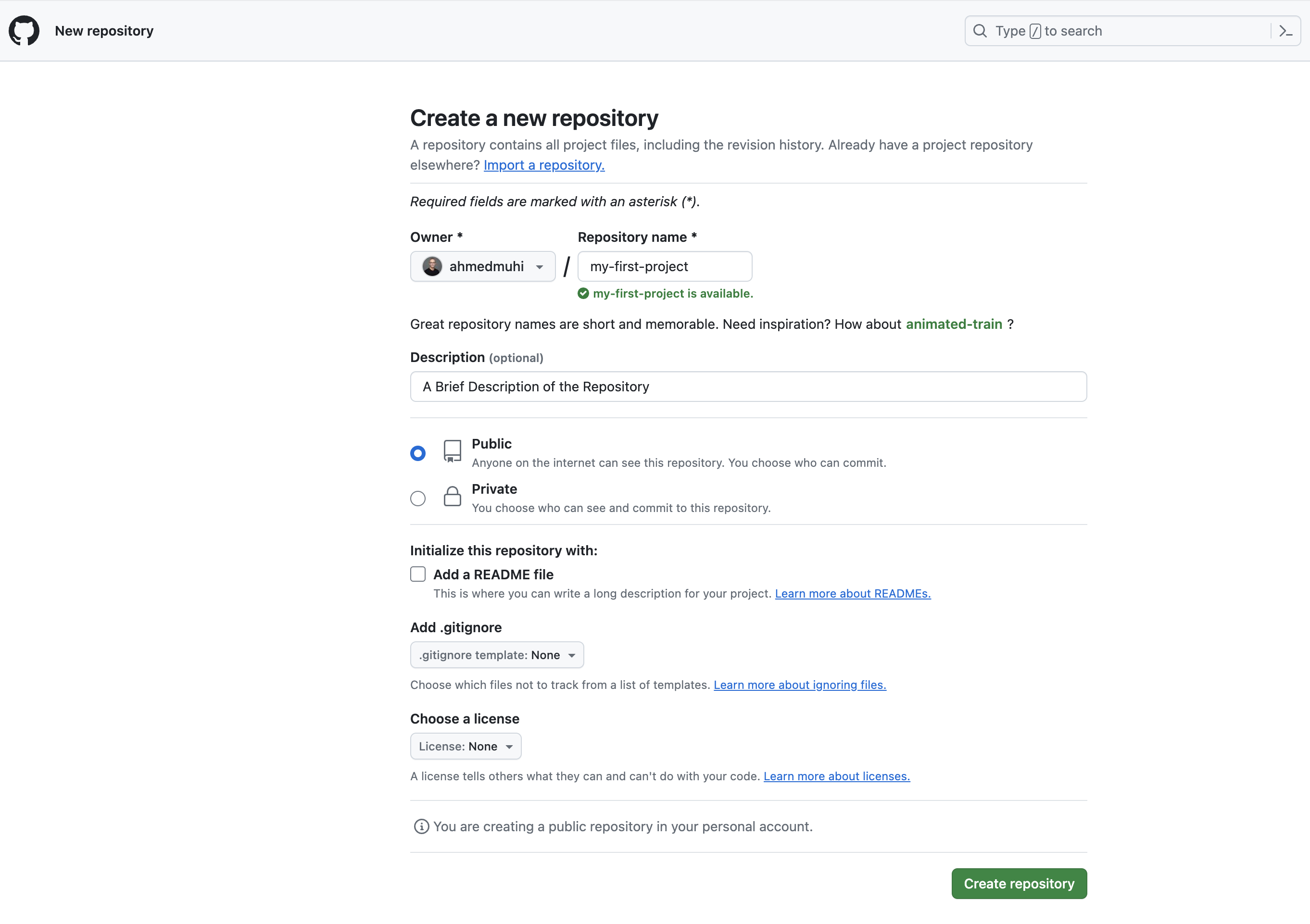 Create a new GitHub repository